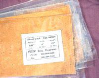 1/16" x 4" x 6" SHEET CORK ... (1.6mm)